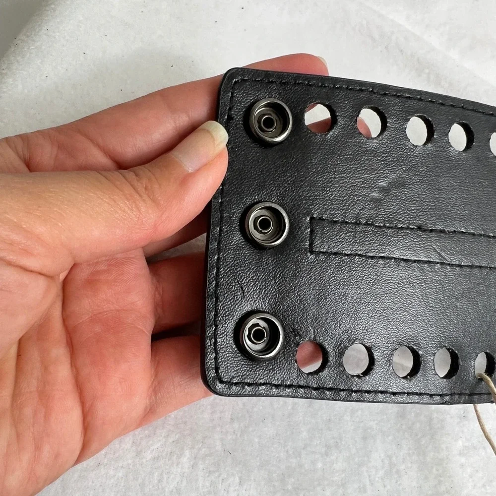 Womens Leather Black Brown Wide‎ Corset Waist Belt Snap Buckle Closure western S